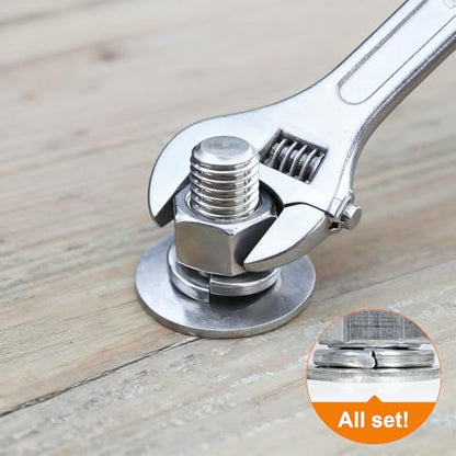 100Pcs 10# Spring Lock Washer, 304 Stainless Steel | SAE Split Lock Washer, Lock Washers & Flat Washers for Screws Bolts - color: Silver, size: 10#