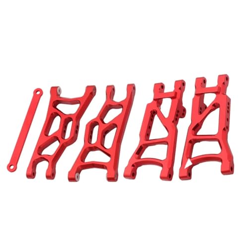 RC Cars Crawler Parts Compatible with for traxxas for Slash 2WD for VXL for Nitro for Slash for Rustler for Raptor 1/10 RC Car Metal Front Rear Suspension Arm Set(Red) - color: Red
