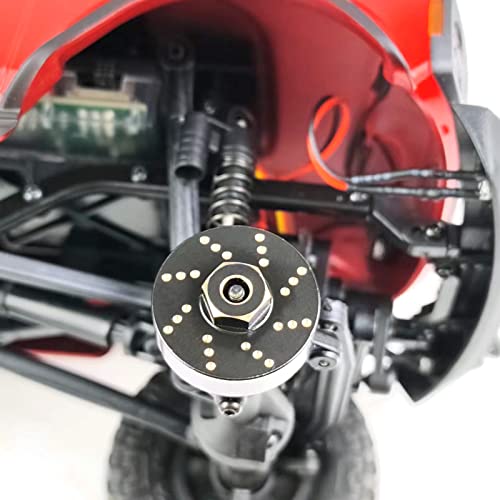 4pcs 13g Brass Wheel Weights with 7mm Wheel Hex Hub Extended Wheel Hubs Adapter for Axial SCX24 AXI90081 AXI00001 AXI00002 AXI00005 AXI00006 Upgrades 1/24 RC Crawler Car (Black)
