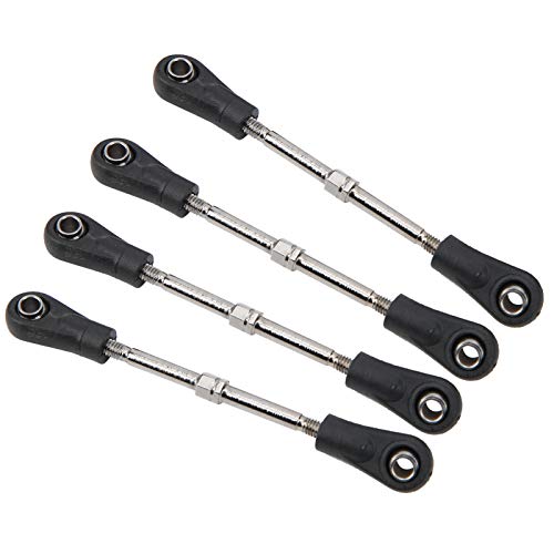4pcs Rear Upper Linkage Rod for /10 RC Car, Metal Steering Tie Rod Pull with M3 Hex Screw, 68-77mm Length, Wear Suspension Upgrade Parts for RC Truck