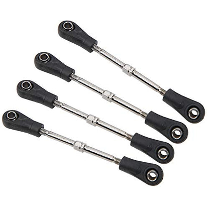 4pcs Rear Upper Linkage Rod for /10 RC Car, Metal Steering Tie Rod Pull with M3 Hex Screw, 68-77mm Length, Wear Suspension Upgrade Parts for RC Truck