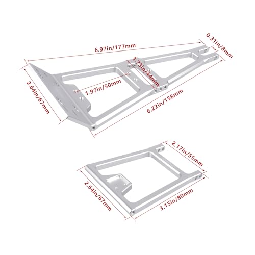 HobbyPark RC Crawler Tow Rig Crane 1/10 Scale Winch Stent Rescue Wrecker Kit Trailer Tow Hook for TRX4 SCX10 II Capra LCG Chassis Frame DIY Parts Updates (Silver) - color: Silver