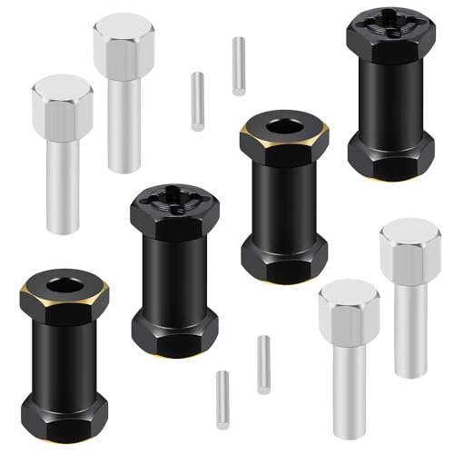 MOHERO 4Pcs Brass 12mm (+25mm) Wheels Hex Hub Extension Hex Drive Adapter for All RC Car Which with 12mm Hex and 1/10 RC Crawlers Axial SCX10 90046 D90 - color: 25mm