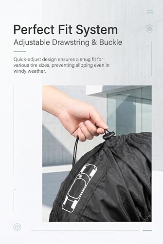 Spare Tire Cover, 31.49" Waterproof Dustproof Wheel Storage Bag with Carry Handle, Universal Portable Auto Wheel Protector, All Season Dustproof Tire Accessory (Black)