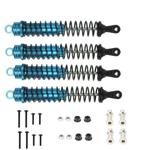 Oil Adjustable Aluminum 140mm Shock Absorber Damper For Rc Car 1/8 Buggy Truck Upgraded Hop-Up Parts Hsp Hpi Losi Axial 4PCS/set (Blue) - color: Blue