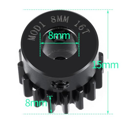 LSG 8mm M1 16T 17T 18T 19T 21T 24T 26T 27T 29T Steel Pinion Gear | for 1/5 X-MAXX RC Model Car Buggy Truck Hardened Steel 8mm Shaft Motor M1 Pitch Gears Upgrade Parts - size: 16T