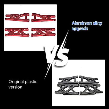 Globact Aluminum Front & Rear Suspension Arms Set for 1/10 Arrma Granite 4X4/Senton/Rc Short Course Truck Upgrade Parts Replacement of AR330443 AR330516 Option Parts(Red) - color: Red