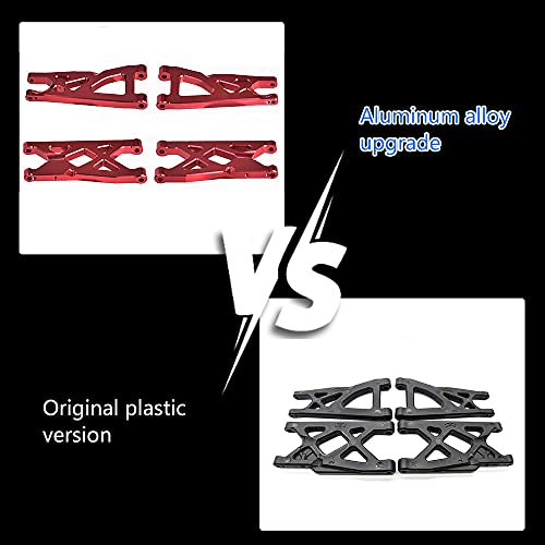Globact Aluminum Front & Rear Suspension Arms Set for 1/10 Arrma Granite 4X4/Senton/Rc Short Course Truck Upgrade Parts Replacement of AR330443 AR330516 Option Parts(Red) - color: Red