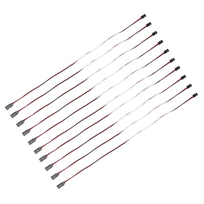 Servo Extension Cable 3 Pin Brass Core High Conductivity Flexible Durable Wire for RC Cars Drones Helicopters Aircraft 10PCS Set (500mm Male to Female) - size: 500mm male to female