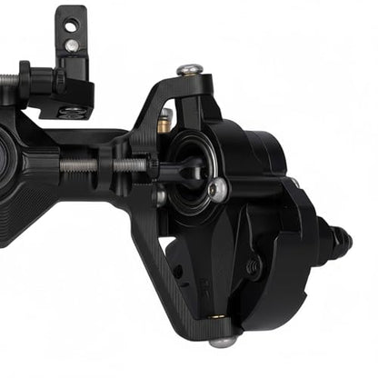 Ascent-18 Portal Axle Set for Redcat Ascent-18 Upgrade, CNC Aluminum Front & Rear Axles with Brass Portal Covers, Steel Gears, Servo Mount & Steering Links (Black) - color: Black