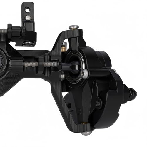Ascent-18 Portal Axle Set for Redcat Ascent-18 Upgrade, CNC Aluminum Front & Rear Axles with Brass Portal Covers, Steel Gears, Servo Mount & Steering Links (Black) - color: Black