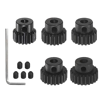 HARFINGTON 32P Hardened Pinion Motor Gear Set 5pcs 18T 19T 20T 21T 22T Fit 5mm RC Motor Shaft 0.8 Metric Pitch 32 Pitch Gears for RC Car, with Hex Key - style: 18T 19T 20T 21T 22T