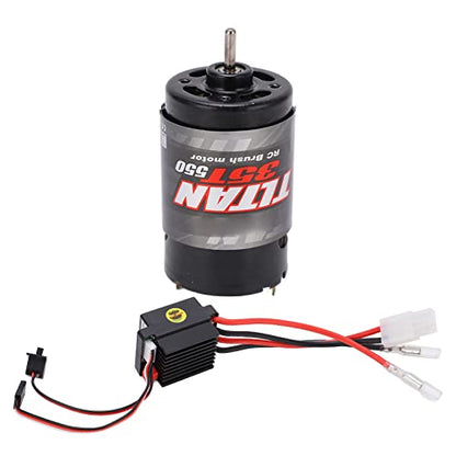 550 Brushed Motor with 320A Two Way Brushed ESC Combo for RC Crawler High Efficiency Power System Reliable Forward Reverse Control Fit for TRX4 Axial SCX10 and Compatible with Most 1 10 Scale Crawlers