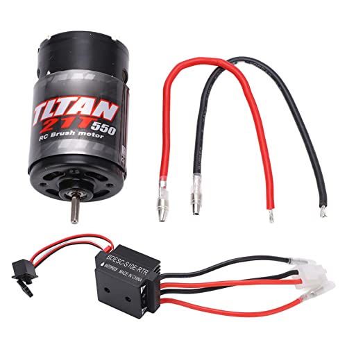 550 Brushed Motor 320A ESC, 320A Two Way Brushed ESC Brushed Motor with ESC for RC Car Crawler (21T) - style: 21T