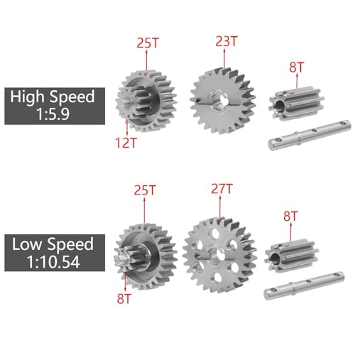 for Traxxas for TRX4 for SCX10 1/10 Low/High Speed Transmission for LCG Ultra-Light Gearbox RC Crawler Car DIY for Chassis Upgrade Parts RC Repair Parts(High Speed Gear) - size: High Speed Gear