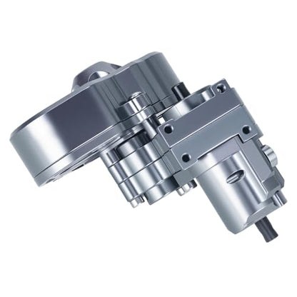 Complete Transmission Cutoff Gearbox with Dig Gear for SCX10 AX10 Wraith | CNC machined Aluminum alloy housing.Direct fit for 1/10 RC Axial SCX10.Upgrade stock gearbox for smoother crawl. - color: Titanium