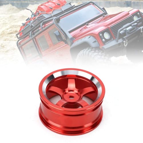HERCHR RC Wheel Hub, 4Pcs Aluminum Alloy Wheel Rim Hub Accessory Parts for HSP94123 1/10 RC Drift Crawler Car - color: Red
