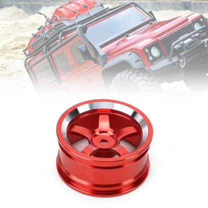 HERCHR RC Wheel Hub, 4Pcs Aluminum Alloy Wheel Rim Hub Accessory Parts for HSP94123 1/10 RC Drift Crawler Car - color: Red