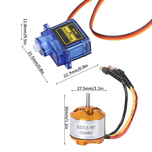 Premium RC A2212 2200KV Brushless Motor, New 30A ESC Electric Speed Controller SG90 9G Micro Servo 6035 Propeller Essential Kit for RC Plane Enthusiasts, RC Plane Kit(A2212)
