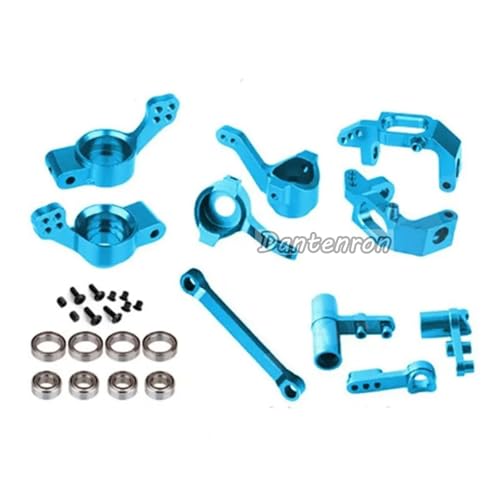 Aluminum RC Steering Knuckle Hub Upgrade Parts Kits 102210 102010 102011 102212 102012 Part Compatible with HSP Redcat Racing Lightning Volcano EPX Monster 1/10 RC Model Car Truck (Blue) - color: Blue