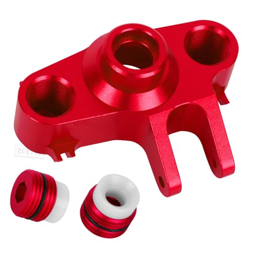 RC Steering Block Knuckle Arm Upgrades Part for 1/10 T-Maxx/E-Maxx,Aluminum Steering Block Knuckle Arm w/Rubber Shielded Bearing Hops up,#5334,Red - color: Red - (Upgrades Part)