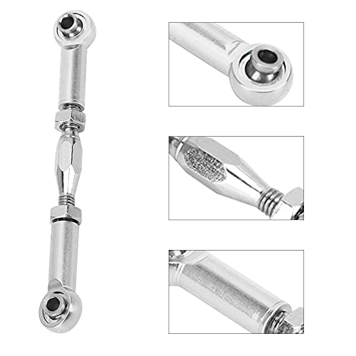 RC Car Turnbuckle, 6Pcs Adjustable Servo Links Tie Rod Aluminum Alloy RC Pull Rod Turnbuckle Rod Linkage Set for RC Hobby Car Model(Silver) Rc Steering Linkage Dilwe Tie Rods Buckle
