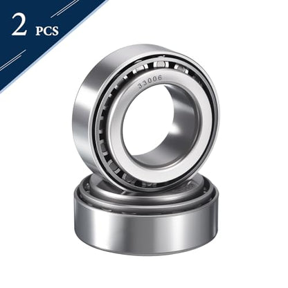 2 Pack 33006 Tapered Roller Bearing Cone and Cup Set | 30mm Bore 55mm OD 20mm Cup Width, Chrome Steel Taper Bearings Set, ABEC-3 - size: 33006