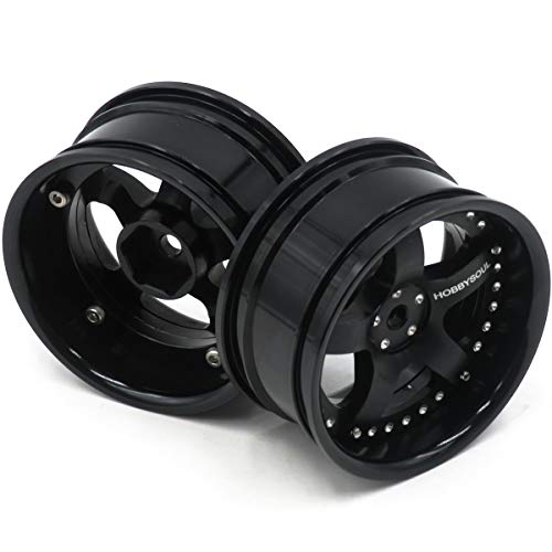 2pcs RC 1/10 Aluminum Alloy Wheel Rims Hex 12mm Adjustable Offset Black Color Fit 1:10 RC On Road Drift Touring Car Tires - color: Black