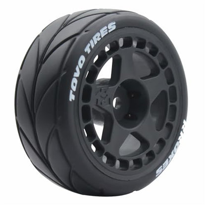 65mm 4PCS 1/10 RC On-Road tires and Hard Plastic wheels set Hex 12mm For WRC Drift Car Conversion 1/10 RC On-Road Car Traxxas Tamiya FW06 TT02 HPI HSP 94122 Kyosho W37 (Black) - color: Black
