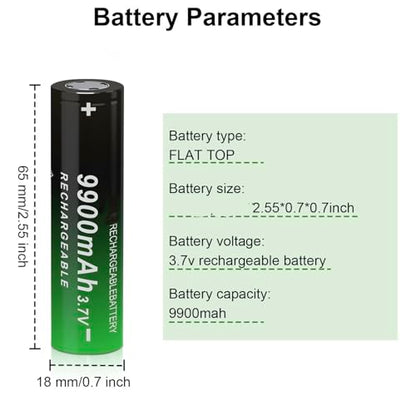 8 Pack Rechargeable Battery Ni-MH, 9900 mAh Upgrade Capacity Ni-MH Batteries for LED Flashlights, Mini Fans, Toys, Remote Control, Electronic Devices, RC Car and More (Flat-Top)