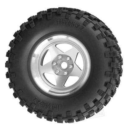 Rc 2.2 Wheel Rims Tires Wheels for 1/10 TRX4 TRX6 SCX10 SCX10 II SCX10 III 90046 D90 VS4-10 Gen8 MST CFX RC Crawler Car,Aluminum RC 2.2 Beadlock Wheel,Silver - color: Silver - (Rc 2.2in Wheel)
