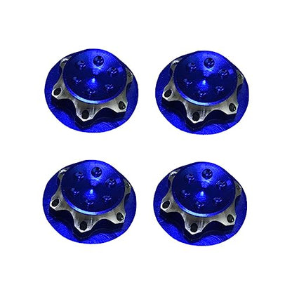 4Pcs 17mm Aluminium Alloy Wheel Hub Cover Non Nut for 1/8 RC Car Truck CNC Machined Crawler Wheel Hub Nut Blue