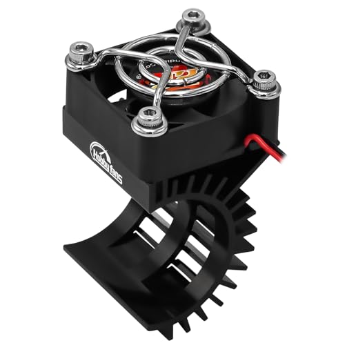RC Motor Heat Sink with 5V Cooling Fan Fit 370 380 390 2838 2858 2845 Size Brushless Motor Heatsink for 1/14 1/16 1/18 RC Car Truck Buggy Crawler, Black - color: Black, size: 1-Pack Cooling Fan with Heatsink