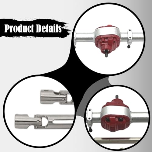 Colaxi Metal Front Rear Axles Set 1/12 Scale RC Car Upgrade Repairing DIY Replace Parts Drive Shafts for MN82T MN82 MN82S LC79, Silver - color: Silver