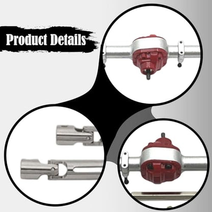 Colaxi Metal Front Rear Axles Set 1/12 Scale RC Car Upgrade Repairing DIY Replace Parts Drive Shafts for MN82T MN82 MN82S LC79, Silver - color: Silver
