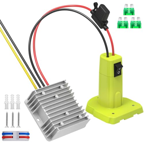 18V to 12V Step Down Converter Compatible with Ryobi 18V Battery Adapter, Voltage Converter DC 12V 15A 180W Buck Converter Regulator, Power Wheel Adapter with Switch, 30A Fuse & Wire Terminal - color: with Step Down Converter