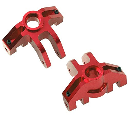 Aluminum Alloy Front Steering Knuckles Carrier Steering Block Compatible with 1/8 Losi LMT 4WD Solid Axle RC Monster Car (Red)