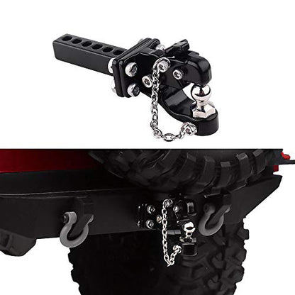 INJORA 1/10 Scale RC Accessories Tow Hook Drop Hitch Receiver,for RC Crawler TRX4 Axial SCX10 90046(Without Ball Buckle) - size: without Ball Buckle