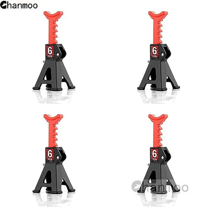 1/24 1/18 RC Toy Jack Stands, Black, 4 PCS | 6 Ton Metal Adjustable, Mini Jacks Stand, For Crawler Car, Compatible with Axial SCX24 Kyosho Tamiya HSP FCX24 TRX4M AX24 - color: Black