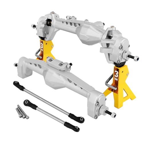 CNC Offset Portal Axle with Adjustable Link Mount for 1/10 RC Crawler Axial SCX10 III AXI03029 AR45P Rock Buggy LCG Chassis Cheater Rigs Upgrade Parts (Silver) - color: Silver
