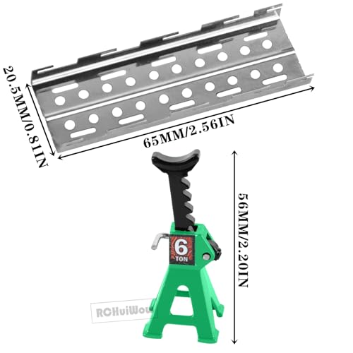 RC Crawler Accessories Roof Simulation for 1/18 1/24 RC Crawler Trx4m SCX24,Antenna/Jack Stands/Shackles/Shovel/Box/Metal Perforated Plates/Tow Rope,Green - color: Green(1set)