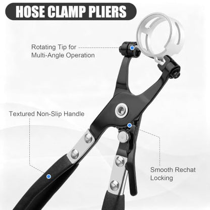 4PCS Premium Electrical Disconnect Pliers | Auto electrical plug connector tool, heavy duty hose clamp pliers with terminal pin removal tool for circuit repair, black