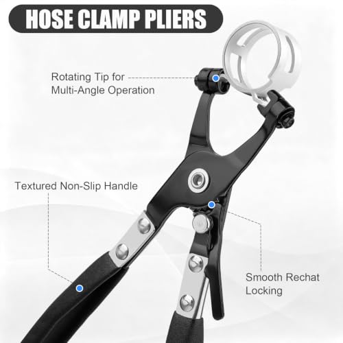 4PCS Premium Electrical Disconnect Pliers | Auto electrical plug connector tool, heavy duty hose clamp pliers with terminal pin removal tool for circuit repair, black