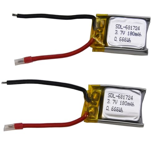 Blomiky 2-Pack 3.7 Volt - 150mAh Li-Poly Pack Replacement for S yma S107 / S107G Helicopter Some Mini RC Cars / S107G Battery 2