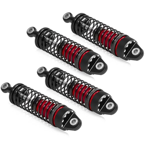 Aluminum RC Shock Absorber Set Damper for Arrma 1/18 Granite Grom 1/16 Mojave Grom 1/14 Typhon Grom RC Truck Upgrade Parts 4pcs/Set,Replace # ARA330806(Red)