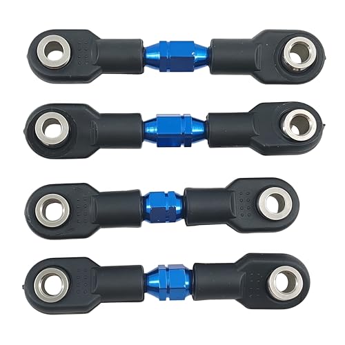 Adjustable Aluminum Pull Rod Set for 1/10 4-Tec Ford Mustang RWD (Blue) | On-Road Drift,8348 10542,Turnbuckles,Steering Linkage,CNC Machined,High Strength,Precision Fit,Wear Resistant,RC Upgrade - color: Blue
