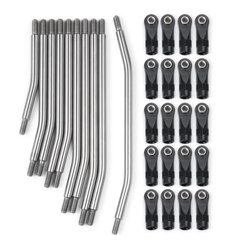 RC Car Models Parts for Axial for Scx10 Ii 90046 1/10 Rc Car 10Pcs 313 324Mm Stainless Steel Link Rod Set Linkage Steering W Nylon Ball End(324mm) - size: 324mm