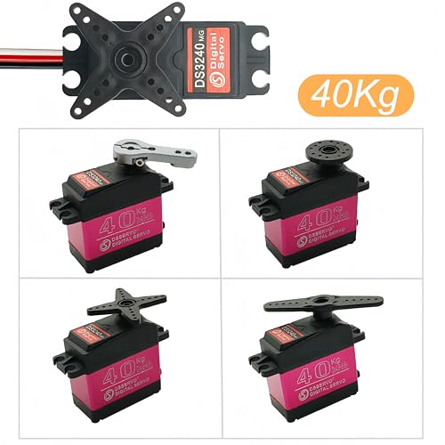 DS3240 40KG Waterproof Full Metal Gear 270 Degree Digital Servo 6V with 25T Servo Arm for 1/8 1/10 RC Car Crawler Truck Mechanical Arm - style: 40kg（270°）
