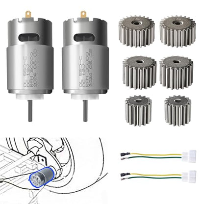 2PCS 12V RS550 30000RPM High-Speed 7R Motor (15T/19T/23T) for Kid's Ride On Vehicals DIY Upgrade 15T&19T&23T for Dune Racer/Ford F-150/Fisher Price Orange/Dynacraft ATV