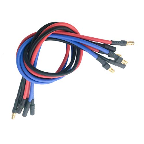 6pcs 3.5mm Banana Gold Bullet Connector Extension Cable RC Brushless Motor ESC Extension Cable Wire RC Carb Parts (16AWG 30CM)